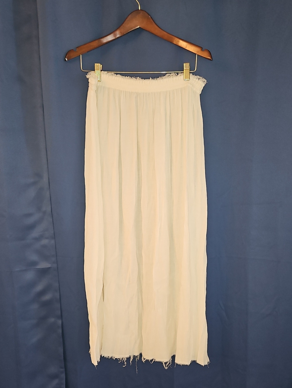 Zara Cream Maxi Skirt with Elastic Waist